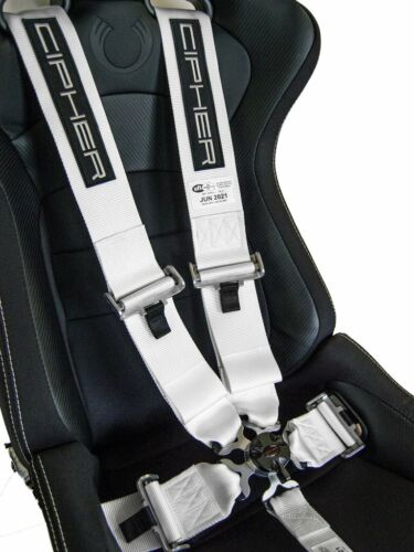 CIPHER AUTO 5-POINT 5PT RACING HARNESS 3" SFI 16.1 CAMLOCK WHITE NEW EXP 12/22 