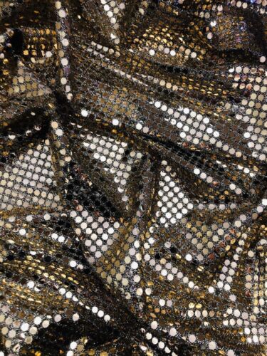 1 MTR GOLD 6mm SHINY SPARKLY SEQUIN DRESS FABRIC..58” WIDE NEW IN STOCK
