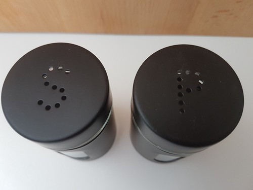 Black Salt And Pepper Pot Cruet Shaker large New