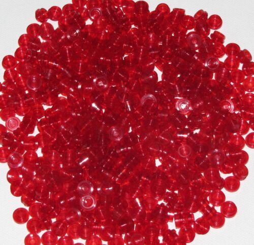Lego Lot of 500 New Trans-Red Plates Round 1 x 1 Straight Side Transparent Parts