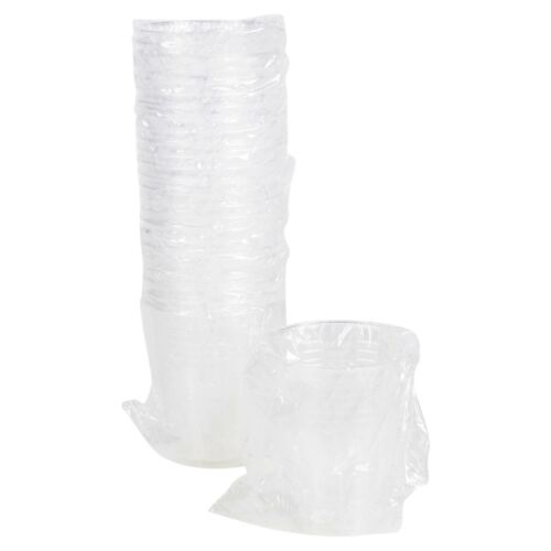 1000 Hygienic 200ml Individually Wrapped Packaged Clear Plastic Cups Glasses