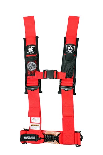 Pro Armor Seat Belt Harness 4 Point 3/" Padded Red Kawasaki Teryx All