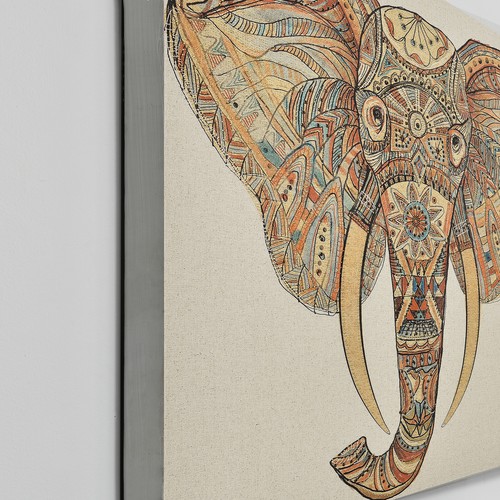 Wandbild 80x80cm Elefant Leinwand Leinwanddruck GERAHMT Kunstdruck art.work