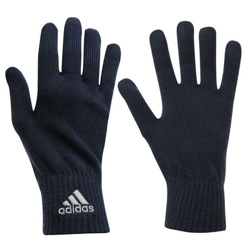 Mens Genuine Adidas Logo Warm Winter Knit Gloves Black Grey Navy