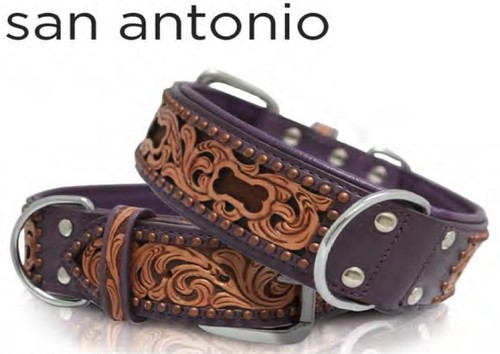 Angel Elite Genuine Leather Dog Collar 26/" Handmade Padded Wide Size 16/"