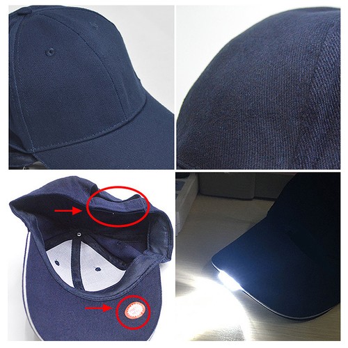 Adjustable Baseball Cap with 5LED Light Hat Fishing-Camping Outdoor Hiking Hot
