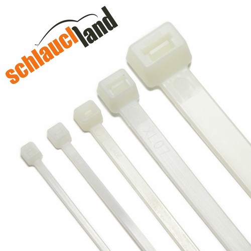 1-1000 Kabelbinder Nylon weiß 2,5 4,8 3,6 7,9 12,4mm *** 10-100cm Set