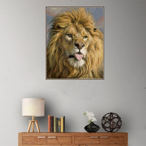 1set DIY 5D Diamond Painting full drill lion animals Embroidered Cross Stitch UK