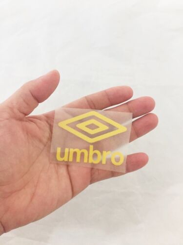 Yellow Umbro sticker sport logo iron on 6x4.5 velvet /& glue patch DIY clothing