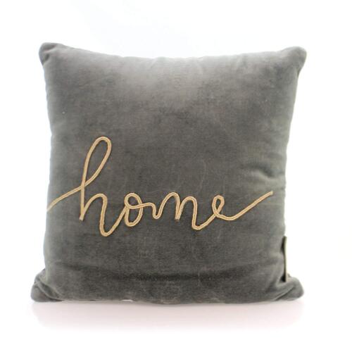 Primitives by Kathy Home Velvet Accent Throw Pillow in Gray 
