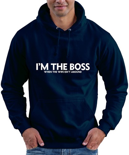 When The WIFE IS AWAY I/'m the Boss Funny Husband Married Hoodie Hooded Top