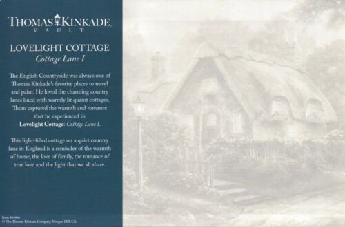 8 1//4/" x 5 1//2/" Thomas Kinkade Dealer Postcard Lovelight Cottage Street Light