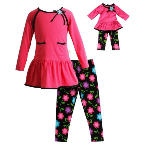 Dollie Me Girl 4-14 and Doll Matching Dress Floral Legging Outfit American Girl