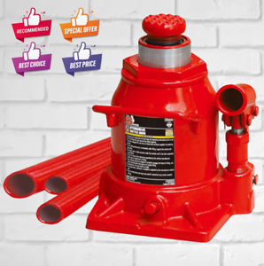 Red Torin Hydraulic Stubby Low Profile Welded Bottle Jack 20 Ton Capacity 