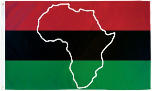 3x5 ft AFRO AMERICAN African Flag with Map Outline