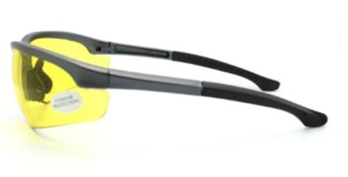 Sports Half Rim Wrap Safety Glasses Yellow Lens 