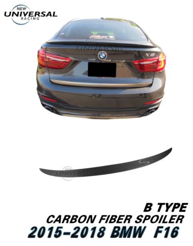 Carbon Fiber Rear Trunk Spoiler Lip Wing for 2015-2018 BMW X6 F16 Type B 