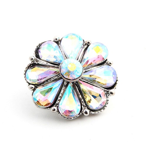 18mm 3D Rhinestone Drill Snaps Chunk Charm Button For Noosa Leather Bracelets 73