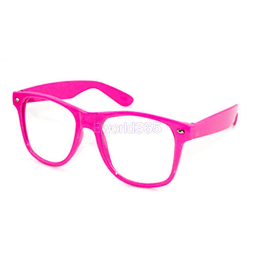 Neon Geek Glasses Festival Fun Party wear 80/'s Coloured Fancy Dress Costume UK