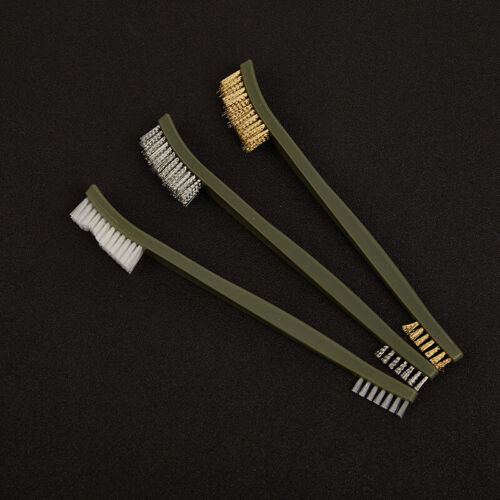 3pcs Wire Brush Set Steel Metal Brass Nylon Cleaning Polishing Rust Brush Me Z^