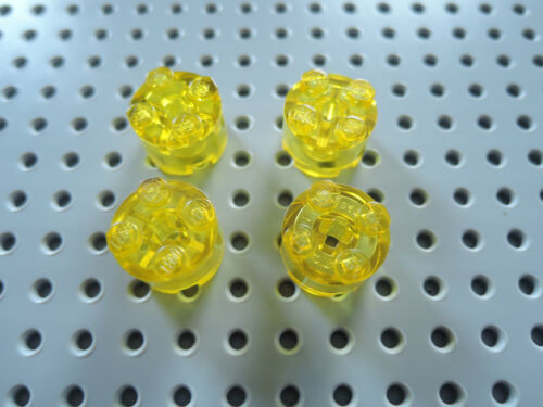 Lego 4 x Stein Rundstein Blinklicht 3941   2x2 rund Kreuzloch  transparent gelb 
