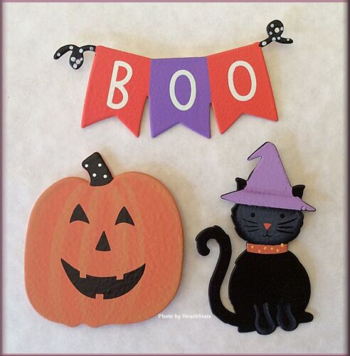 Boo Banner With Halloween Metal Magnets Set Of 3 By ROEDA® Free U.S Shipping