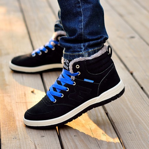 Men Winter Shoes Snow Boots Fashion Outdoor Plush Thermal Fur Lined Trainer Size