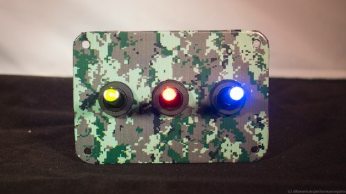 Forest w// 3 LED toggle switches of your choice 3 HOLE Digital Camo 3D WRAP