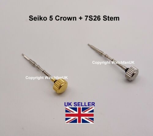 Details about   Crown and Stem For Seiko 5 7S26 Models Silver/Gold Options 