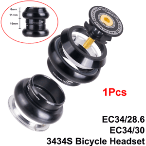 CNC 34mm Threadless Bike Headset Tube Fork Sealed Bearing Tool w// Top Cap Black