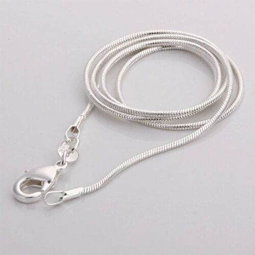 2mm Solid 925 Silver Sterling Snake Chain Pendant Necklace 16 18 20 22 22 24" UK 