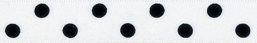 Berisfords-Polka Dot ruban-Blanc 15 mm-par mètre