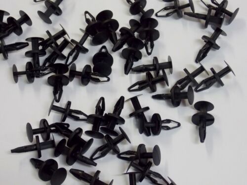 50 Black Nylon Push Type Retainer Clips 17//64/" 6.5mm Hole GM 11589290