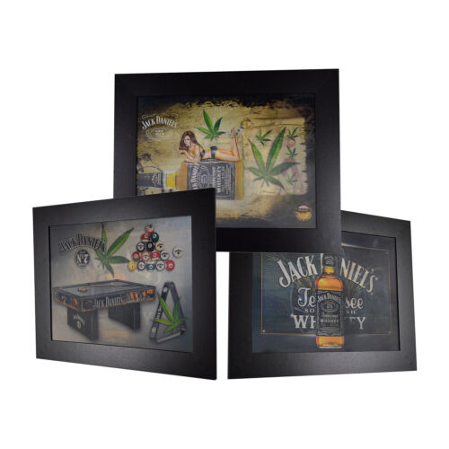 3 Dimension 3D Lenticular Picture Jack Daniel/'s Bottle Pool Table Girl Marijuana
