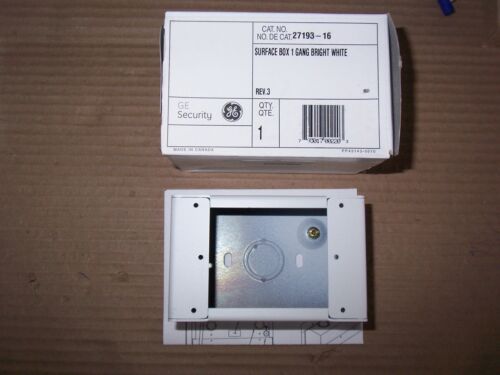 NEW GE SECURITY 27193-16 SURFACE BOX 1 GANG BRIGHT WHITE