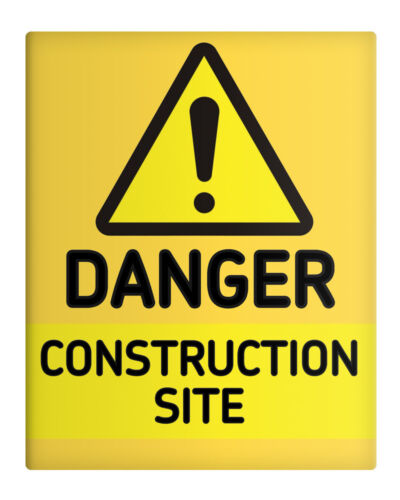 DANGER Construction Site 8x10" Metal Sign Security Premises Business Work #59 