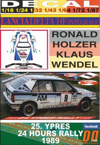 05 1989 DnF DECAL LANCIA DELTA INTEGRALE R.HOLZER YPRES 24 HOURS R