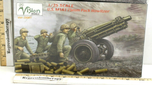Vision Models 1//35 US M1A1 75mm Pack Howitzer VM35001 WWII Model Kits Sealed Box