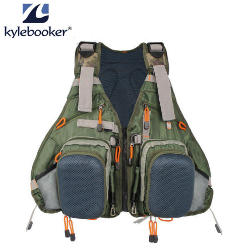 Kylebooker Muiti-pocket Fly Fishing Vest Backpack Bag Adjustable Size Mesh Pack