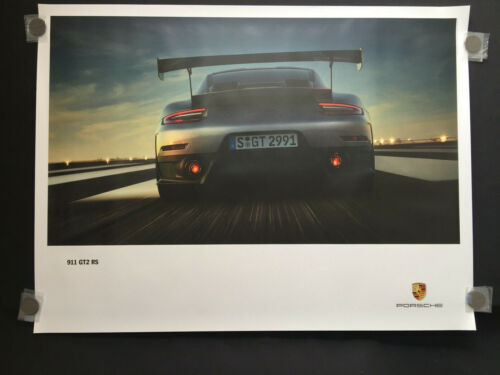 PORSCHE OFFICIAL 991 911 GT2 RS SHOWROOM POSTER REAR VIEW 2018 RARE NEW. 