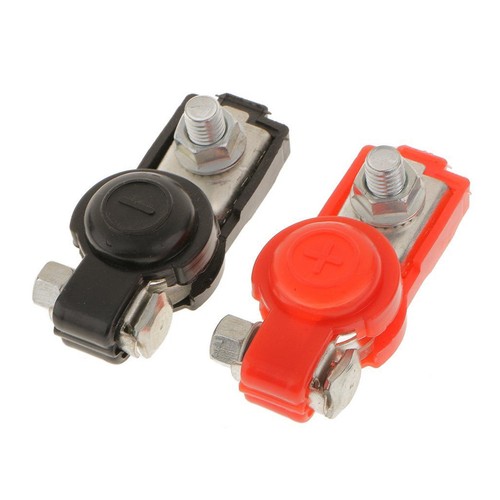 Adjustable Car Battery Terminal Ends Clamp Clips Connector Positive Negative 12V