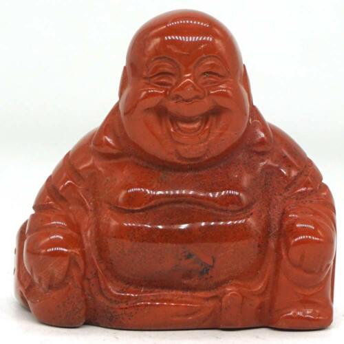 1.4 Inch Natural Red Jasper Carved Maitreya Happy Laughing Buddha Figurine