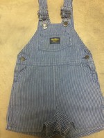 Baby Boys OshKosh Vestbak VTG USA Shorts Overalls Striped Tag size 4T Fits 3T