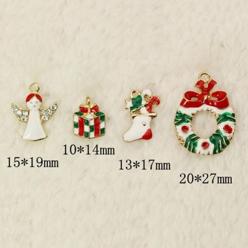 Metal Enamel Alloy Mixed Christmas Charms 19pcs Pendants Party Decor Ornament l