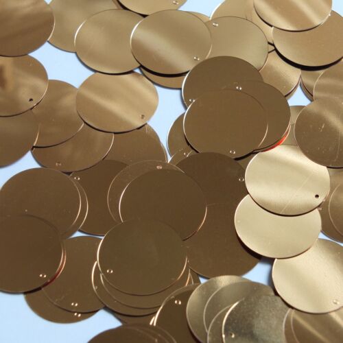 Round Sequin 24mm Deep Gold Metallic Loose Couture Paillettes 1" 