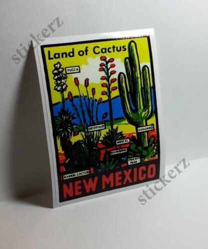 Luggage Label New Mexico Cactus Vintage Style Travel Decal Vinyl Sticker 