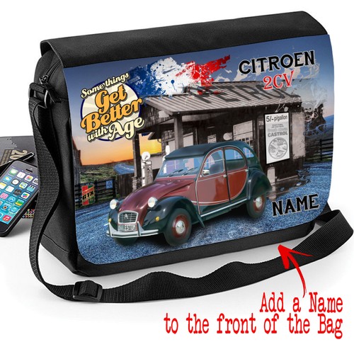 Personnalisé CITROEN 2CV classic car vintage épaule Sac Messenger Cadeau