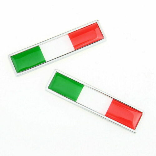 2X ALUMINUM Italian Flag Emblem Sticker 3D Decal fit for Auto Car Decorative 
