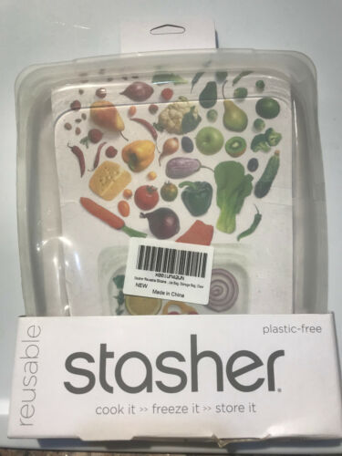Cook,Freeze,Store Stasher Half Gallon reusable silicone food bag In Clear 