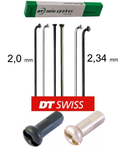 4 X DT-SWISS Champion 315 mm 2,0//2,34 Mm Straight Pull//J-Bend Noir//Argent